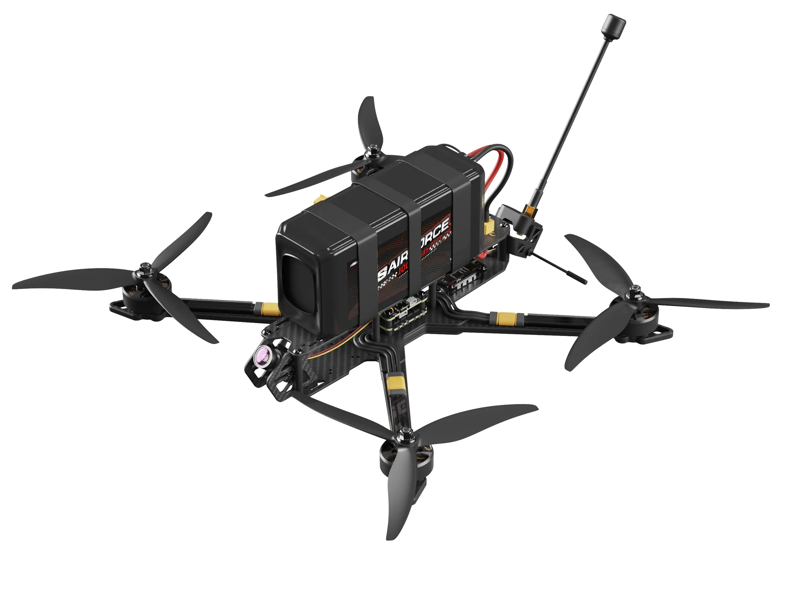 HS FPV дрон HS-X07M, гоночный дрон с дальним радиусом действия, комплект, вид спереди.