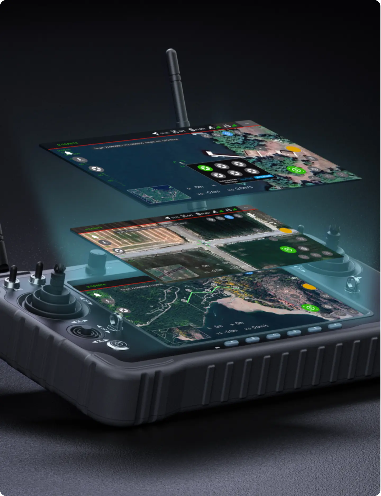 HS-UAV401 drone's remote controller features 1280*80 resolution screen