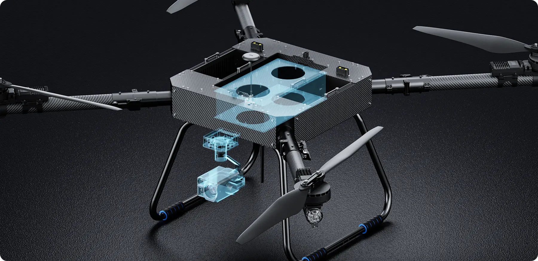 HS-UAV401 camera drone features a modular payload design, allowing for easy swapping of different payloads to suit various application scenarios